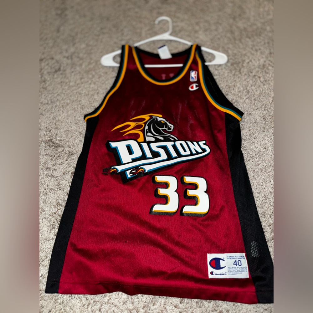 Champion Grant Hill pistons throwback jersey